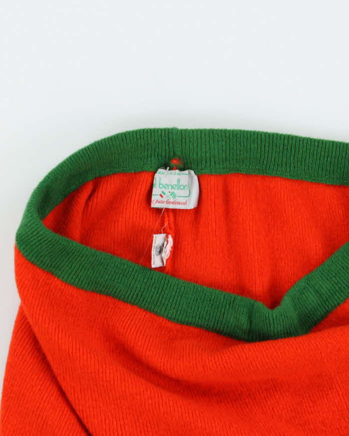 DSWT 1980s Benetton Wool Frilly Hem Skirt - XS
