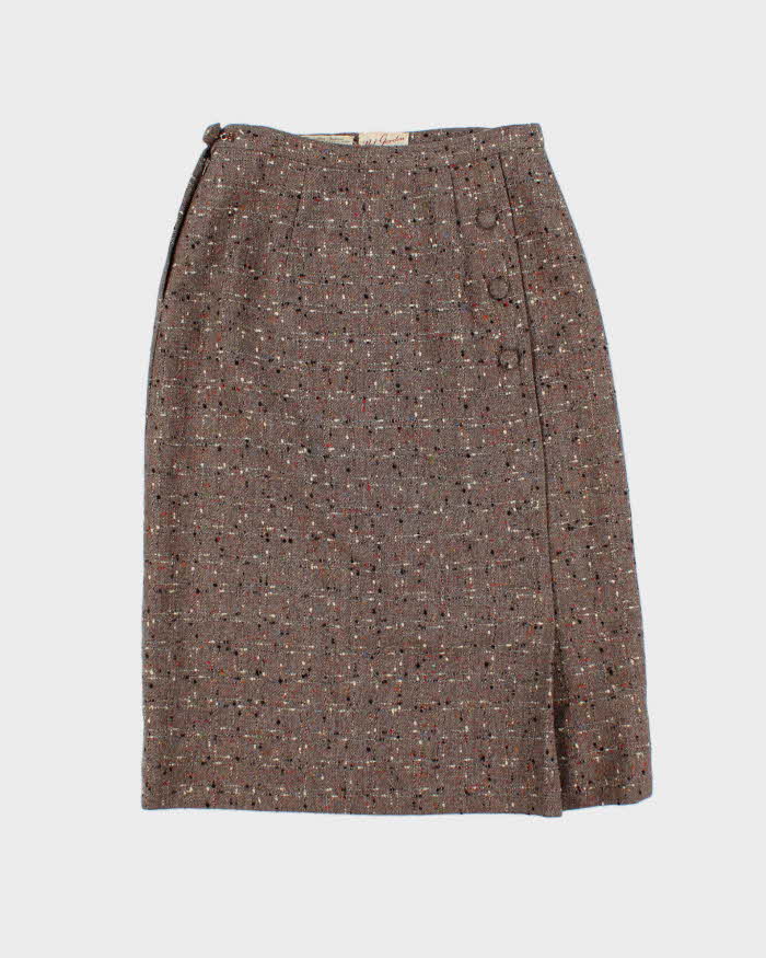 Vintage 1970s Nat Gordon Speckled Wool Skirt - XS