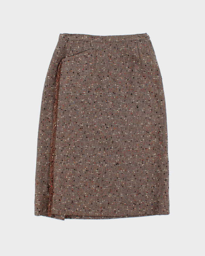 Vintage 1970s Nat Gordon Speckled Wool Skirt - XS
