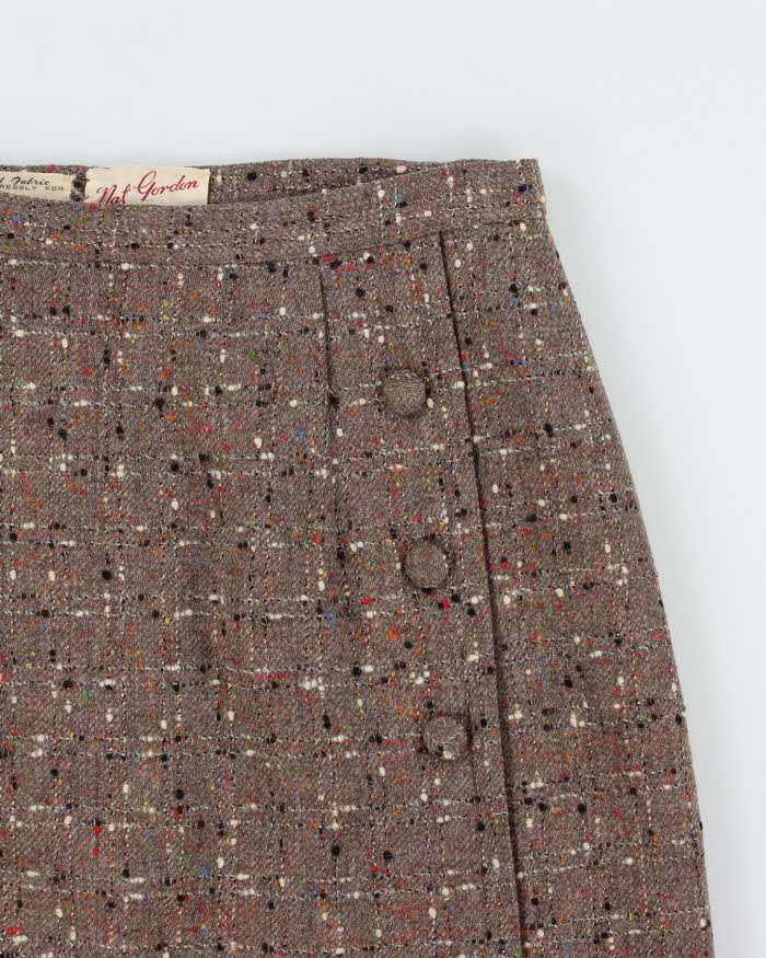 Vintage 1970s Nat Gordon Speckled Wool Skirt - XS