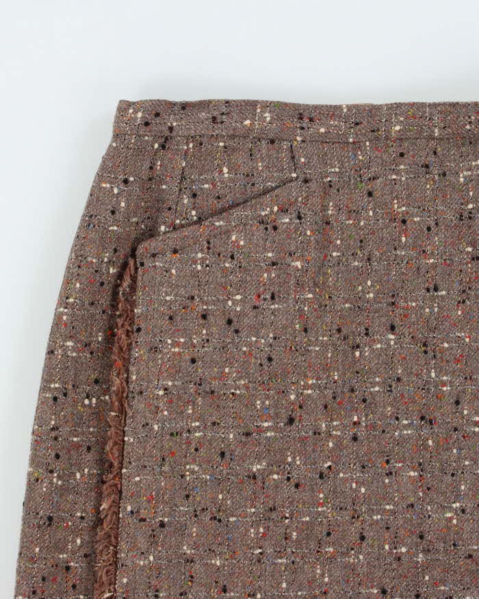 Vintage 1970s Nat Gordon Speckled Wool Skirt - XS