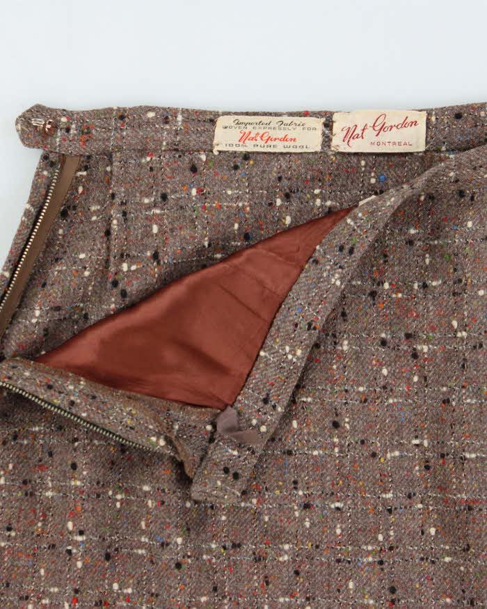 Vintage 1970s Nat Gordon Speckled Wool Skirt - XS