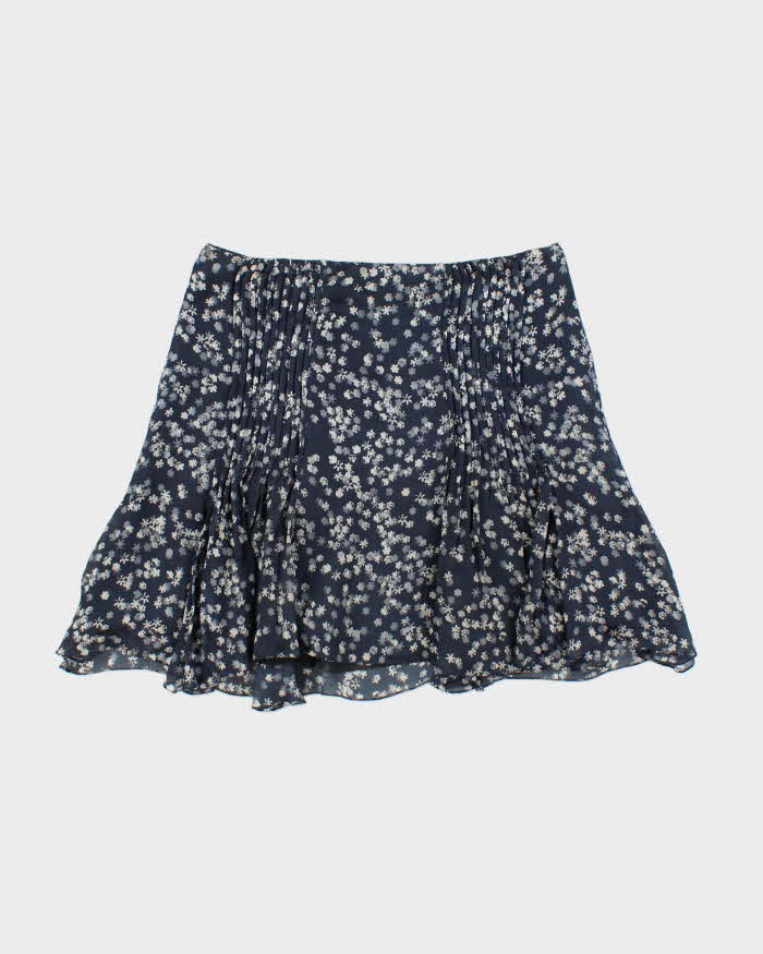 Vintage Y2K 00s Chloe Silk Floral Women's Pleated Flared Mini Skirt - M