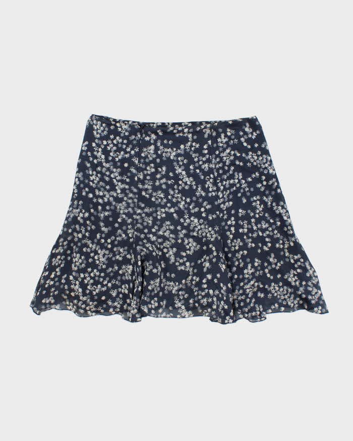 Vintage Y2K 00s Chloe Silk Floral Women's Pleated Flared Mini Skirt - M