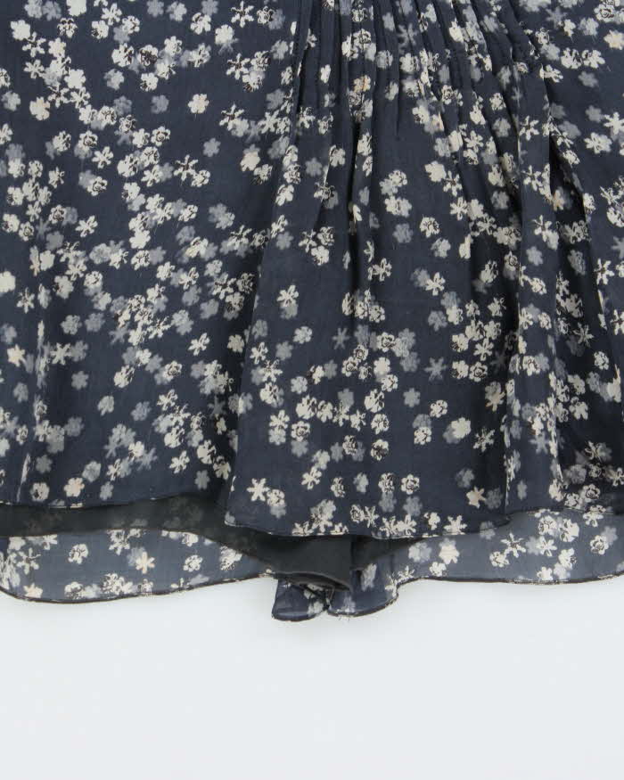 Vintage Y2K 00s Chloe Silk Floral Women's Pleated Flared Mini Skirt - M