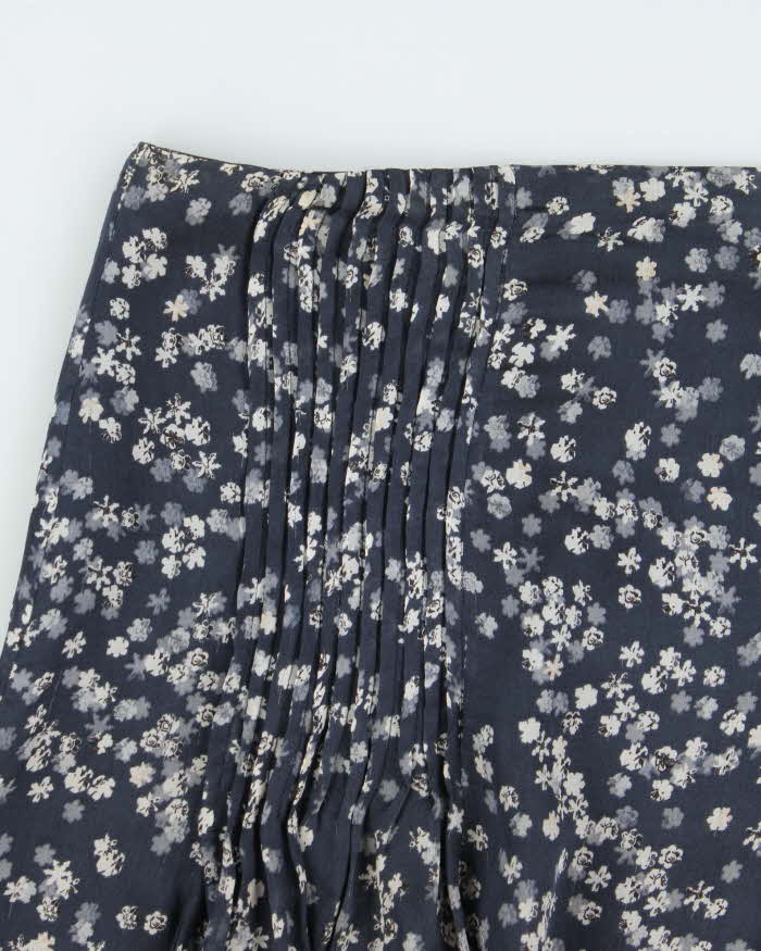 Vintage Y2K 00s Chloe Silk Floral Women's Pleated Flared Mini Skirt - M