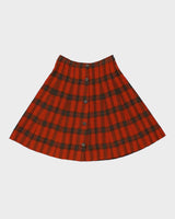 Vintage 1960s Canadian Star Hand Crafted British Wool Women's Tartan Flared Skirt - S
