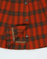 Vintage 1960s Canadian Star Hand Crafted British Wool Women's Tartan Flared Skirt - S