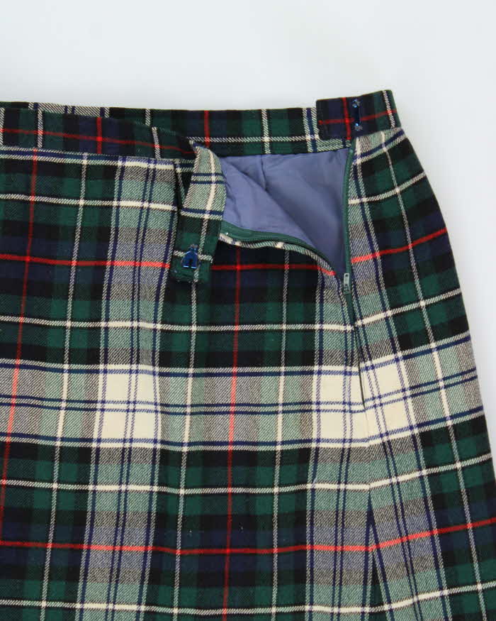 Vintage Checked Wool Blend Long Skirt - S