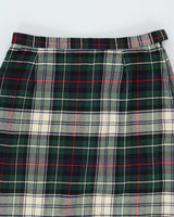 Vintage Checked Wool Blend Long Skirt - S