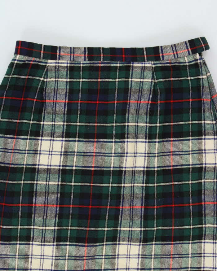 Vintage Checked Wool Blend Long Skirt - S