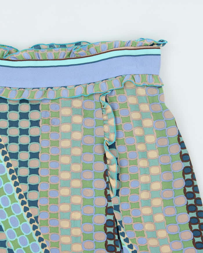 Vintage M Missoni Silk Multicoloured Patterned Skirt - S