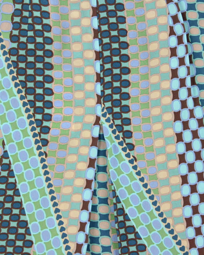 Vintage M Missoni Silk Multicoloured Patterned Skirt - S