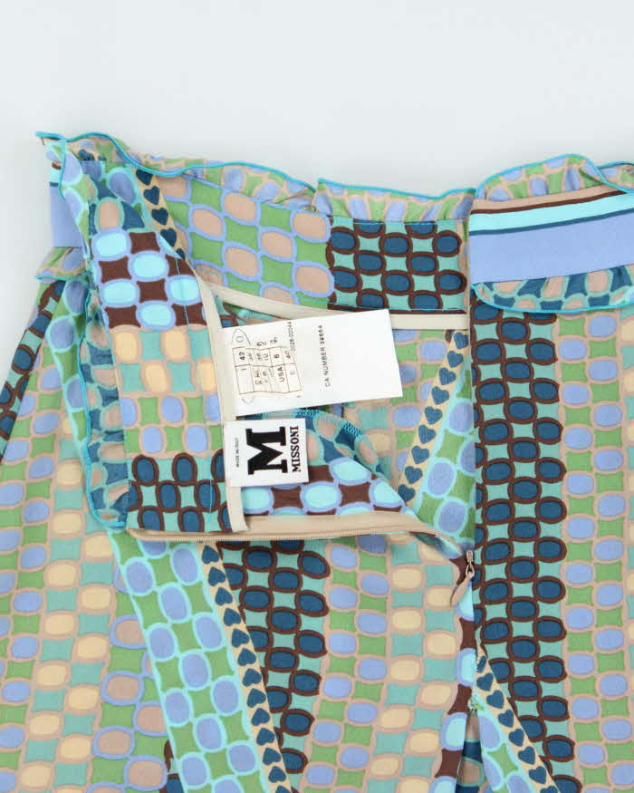 Vintage M Missoni Silk Multicoloured Patterned Skirt - S