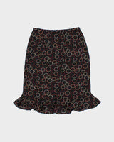Vintage 1990s Talbots Pattern Silk Skirt - XS