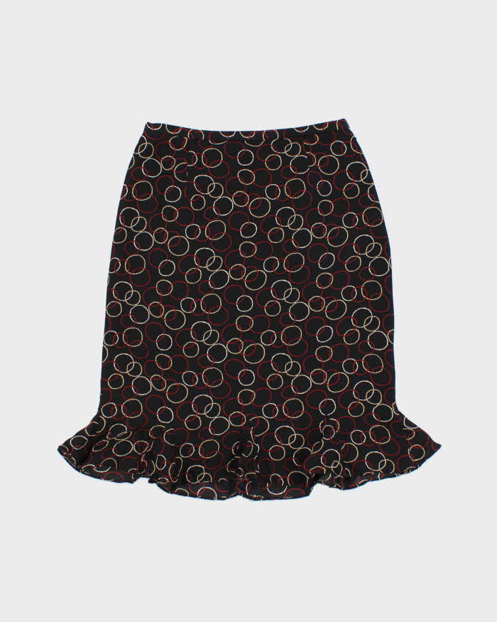 Vintage 1990s Talbots Pattern Silk Skirt - XS