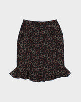 Vintage 1990s Talbots Pattern Silk Skirt - XS