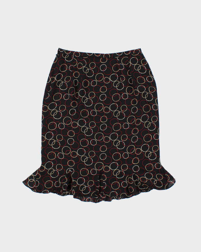 Vintage 1990s Talbots Pattern Silk Skirt - XS