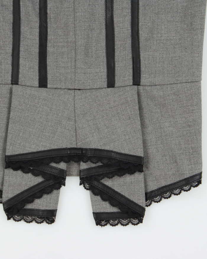 Vintage Y2k 2000s Bebe Lace &amp; Pleather Detail Suit Skirt - XS