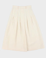 AW2022 Gucci Women's Ivory Silk Wool Blend Pleated Midi Skirt - S