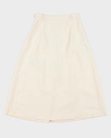 AW2022 Gucci Women's Ivory Silk Wool Blend Pleated Midi Skirt - S