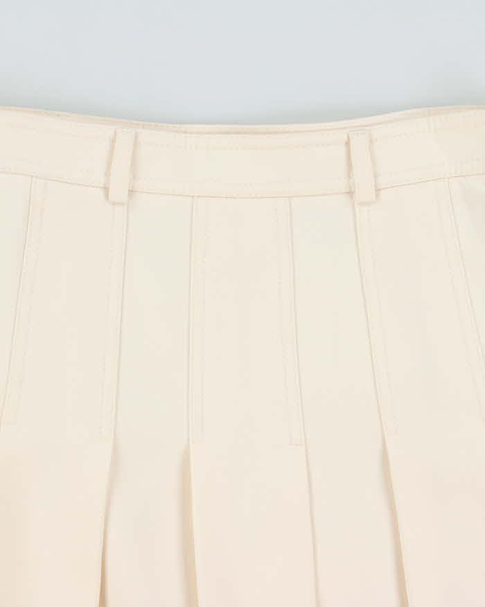 AW2022 Gucci Women's Ivory Silk Wool Blend Pleated Midi Skirt - S