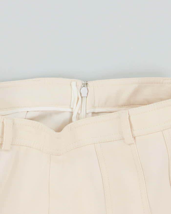 AW2022 Gucci Women's Ivory Silk Wool Blend Pleated Midi Skirt - S