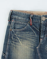 Vintage Y2k 2000s Rush Hour Cinch Back Denim Skirt - S