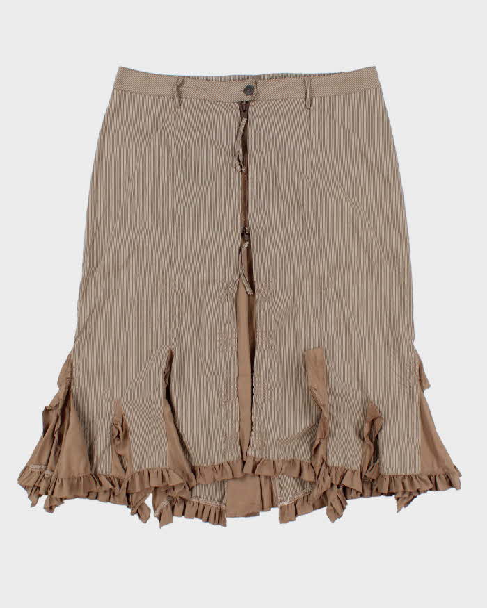 Vintage 1990s Terra Nostra Stripe Ruffle Hem Skirt - M