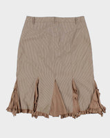 Vintage 1990s Terra Nostra Stripe Ruffle Hem Skirt - M