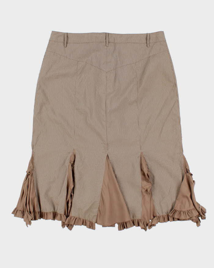 Vintage 1990s Terra Nostra Stripe Ruffle Hem Skirt - M