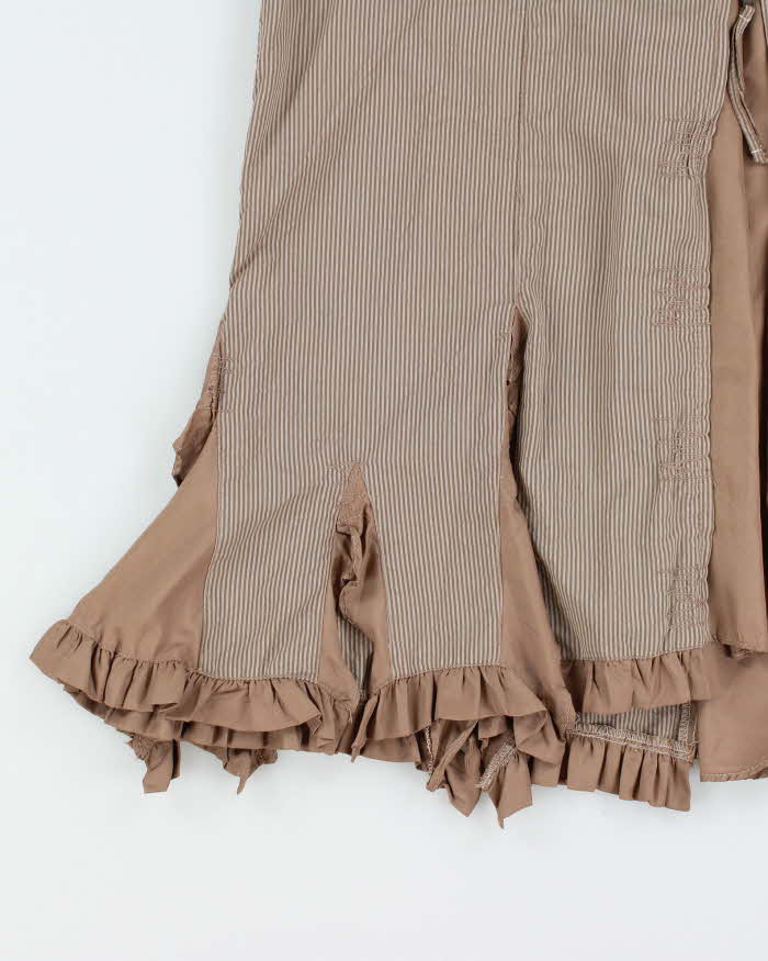 Vintage 1990s Terra Nostra Stripe Ruffle Hem Skirt - M
