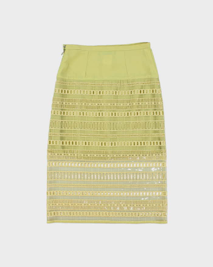 Vintage Valentino Miss V Sheer Lace Textured Skirt - XS