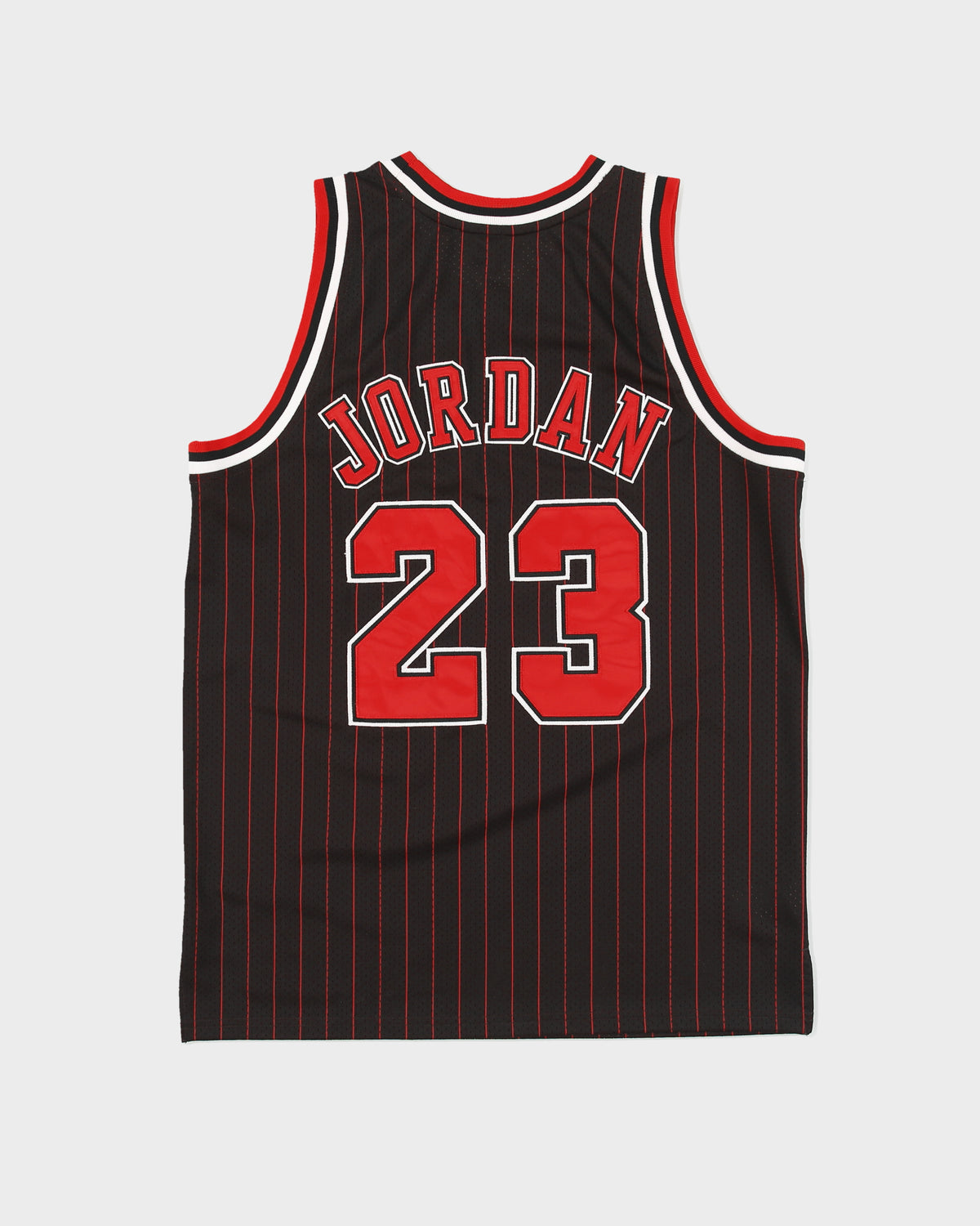 Mitchell &amp; Ness Hardwood Classics 1996-97 Chicago Bulls Michael Jordan Stitched Pinstripe Away Women's Basketball Jersey - XL