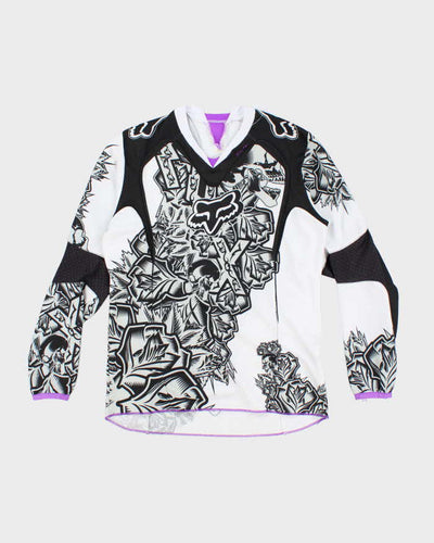 Vintage Y2K Fox Racing Gothic Print Motocross Jersey - M