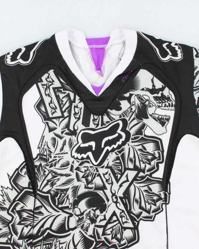 Vintage Y2K Fox Racing Gothic Print Motocross Jersey - M