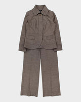 Vintage Y2k 2000s Ectera Wool Blend Wide Bootleg 2-Piece Suit - M