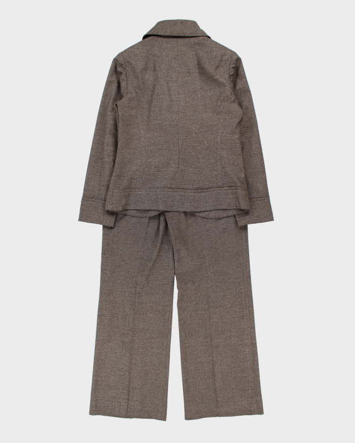 Vintage Y2k 2000s Ectera Wool Blend Wide Bootleg 2-Piece Suit - M
