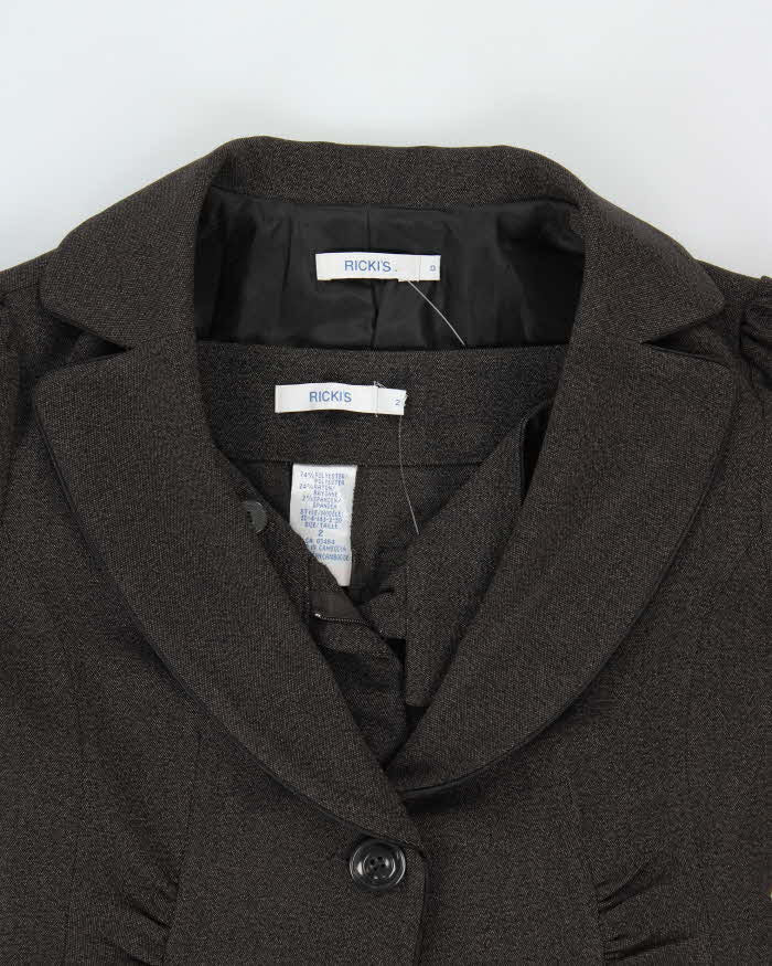 Vintage Y2k 2000s Ricki's 3/4 Length Sleeve Bootleg 2-piece Suit - S