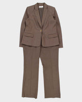 Vintage Y2K 00s Calvin Klein Women's Pointed Lapel Single Breasted Relaxed Bootcut Fit Two-Piece Suit - L
