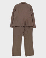 Vintage Y2K 00s Calvin Klein Women's Pointed Lapel Single Breasted Relaxed Bootcut Fit Two-Piece Suit - L