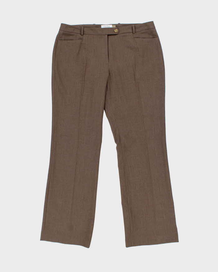 Vintage Y2K 00s Calvin Klein Women's Pointed Lapel Single Breasted Relaxed Bootcut Fit Two-Piece Suit - L