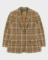 Vintage 1990s Lauren Ralph Lauren LRL Women's Wool Plaid Single Button Sport Coat Blazer - L