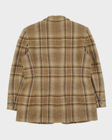 Vintage 1990s Lauren Ralph Lauren LRL Women's Wool Plaid Single Button Sport Coat Blazer - L