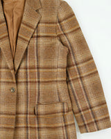 Vintage 1990s Lauren Ralph Lauren LRL Women's Wool Plaid Single Button Sport Coat Blazer - L