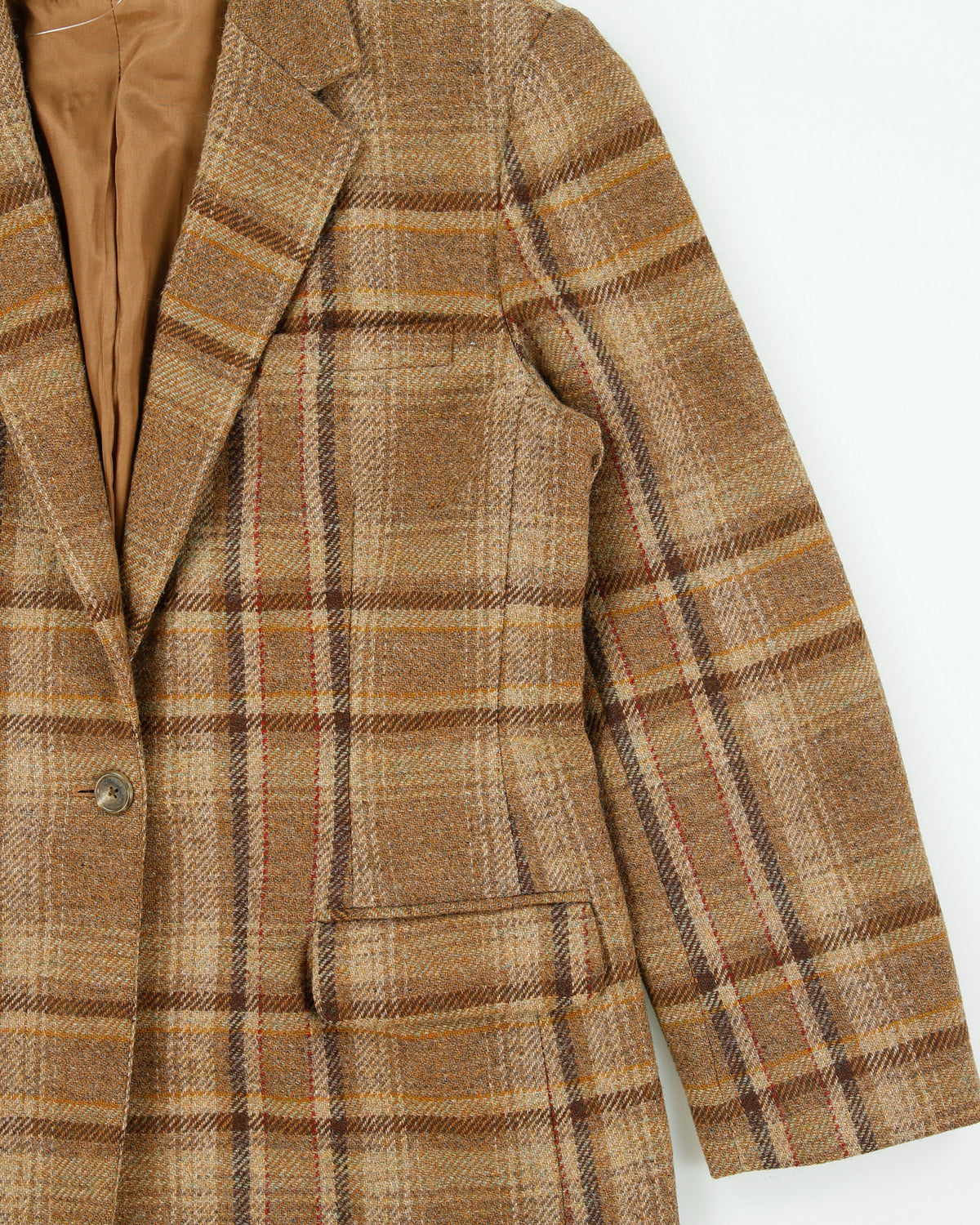 Vintage 1990s Lauren Ralph Lauren LRL Women's Wool Plaid Single Button Sport Coat Blazer - L