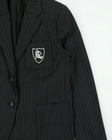 Vintage Lauren Ralph Lauren LRL Women's Crest Pinstripe Wool Blend 2 Button Prep Blazer - M