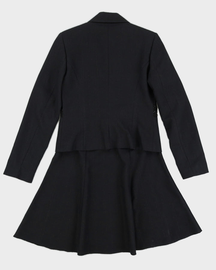 Vintage 90s Chantall Black Skirt Suit - S/M
