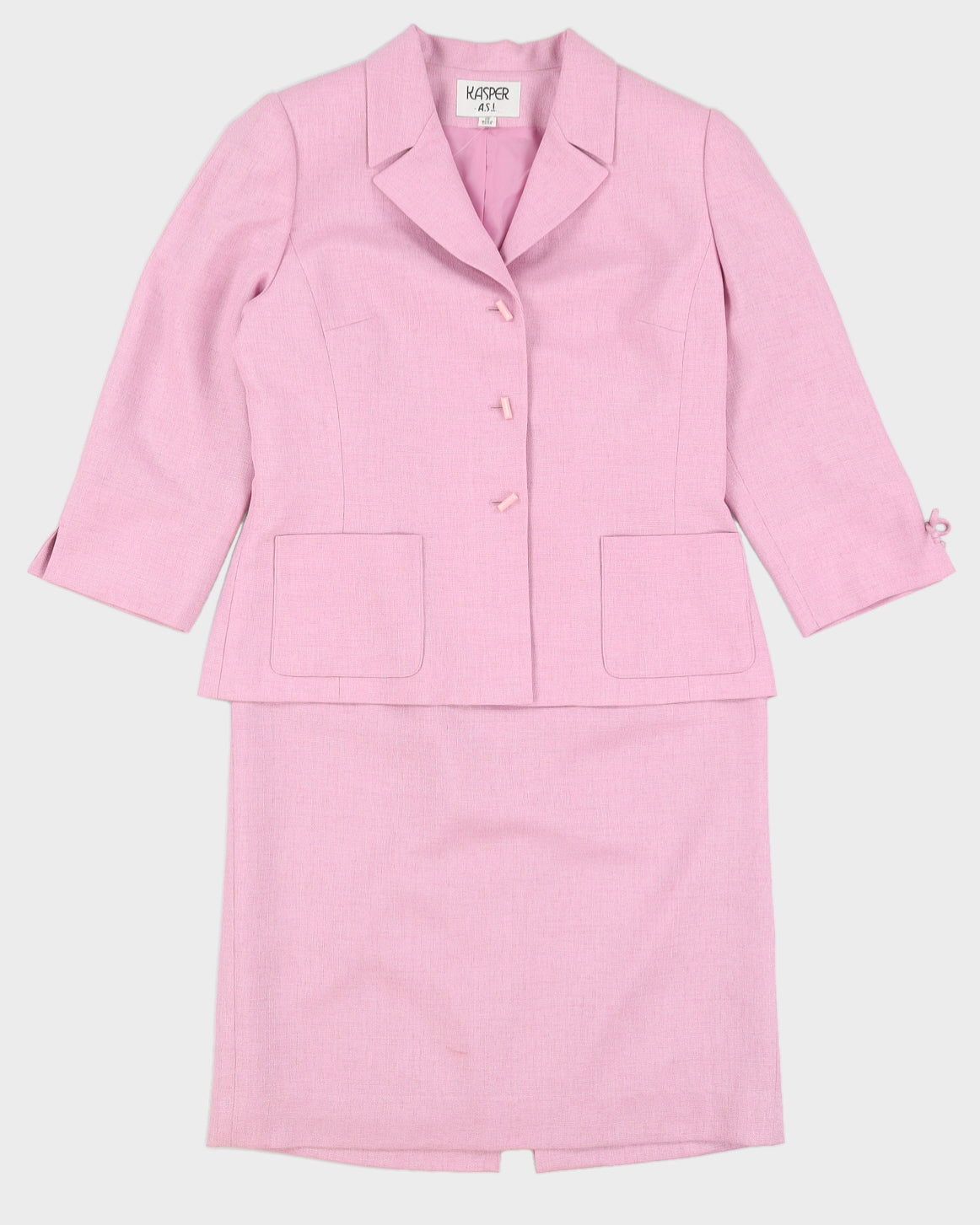 Vintage 90s Kasper ASL Pink Skirt Suit - M