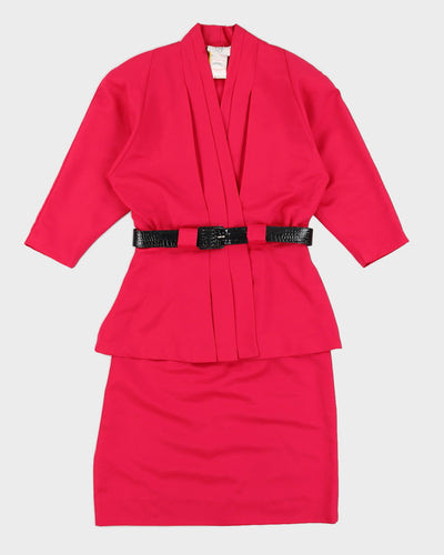 Vintage 90s Piaf Pink Skirt Suit - M